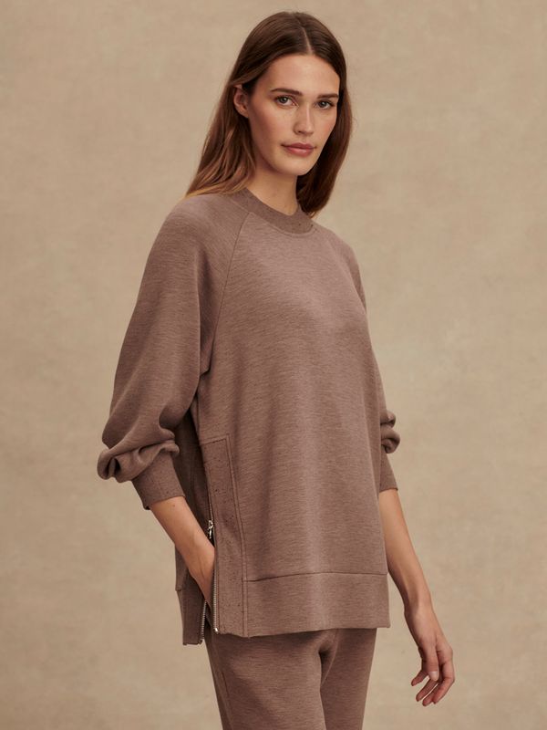 Nicole Boyfriend Sweat- Deep Taupe Marl Fleck
