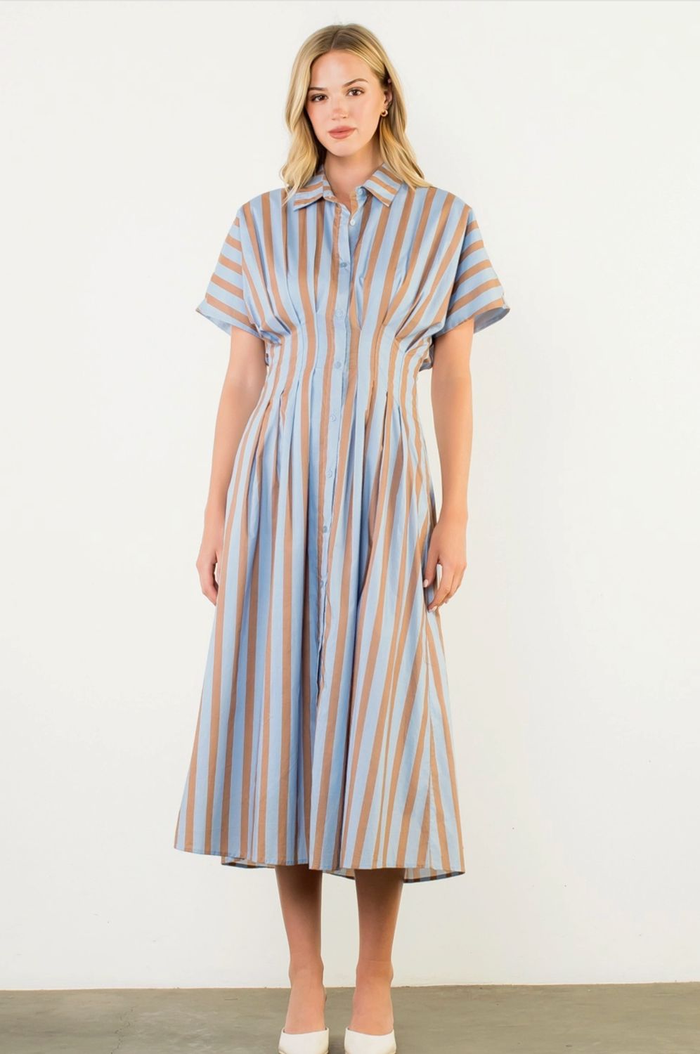 Striped Button Up Maxi Dress