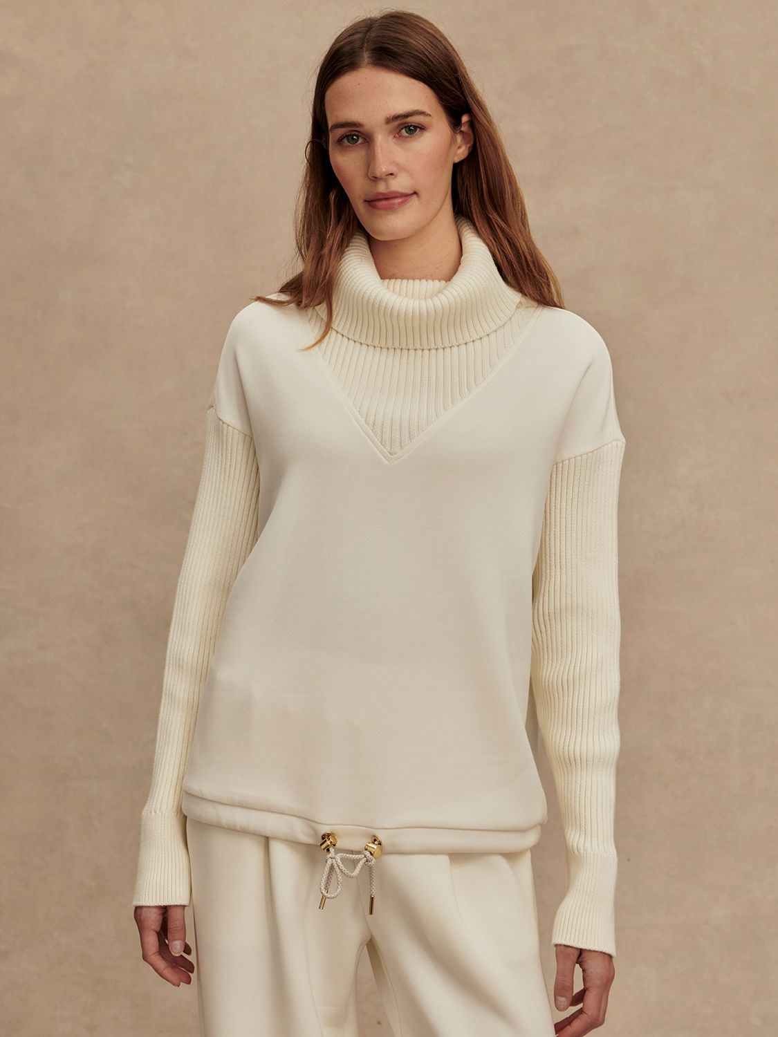 Hannah Cowl Neck Sweat- Egret