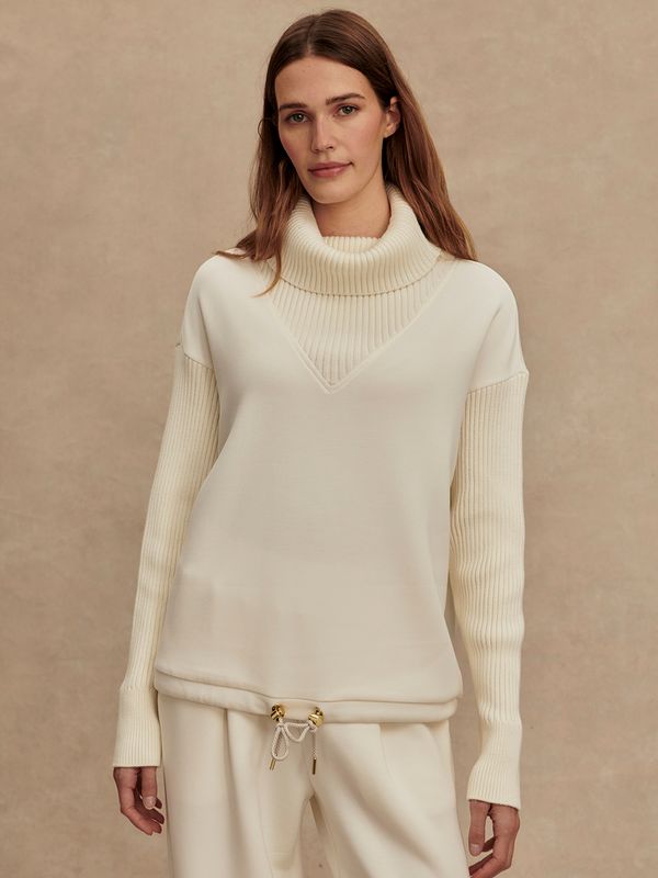Hannah Cowl Neck Sweat- Egret