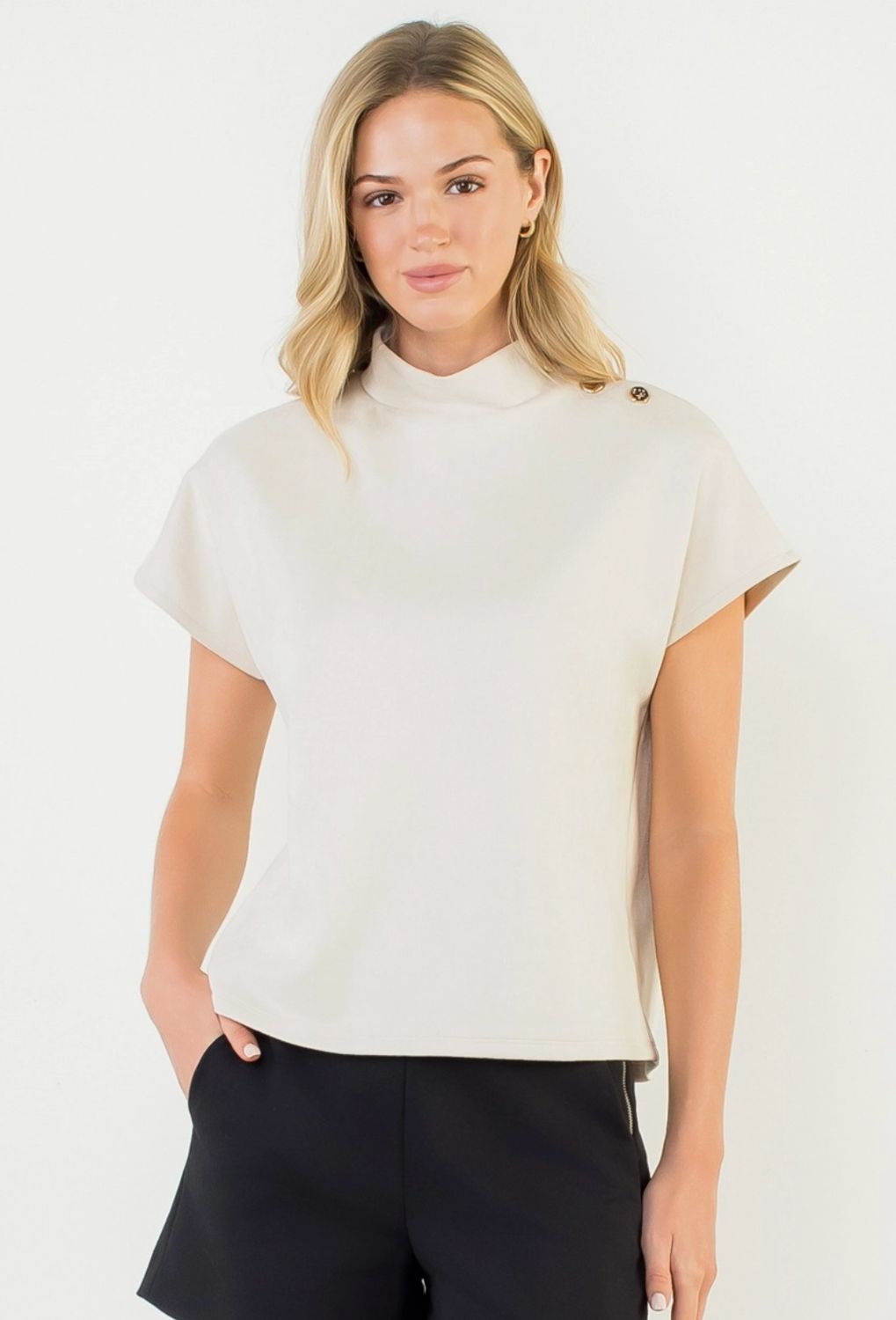 Short Sleeve Suede Top