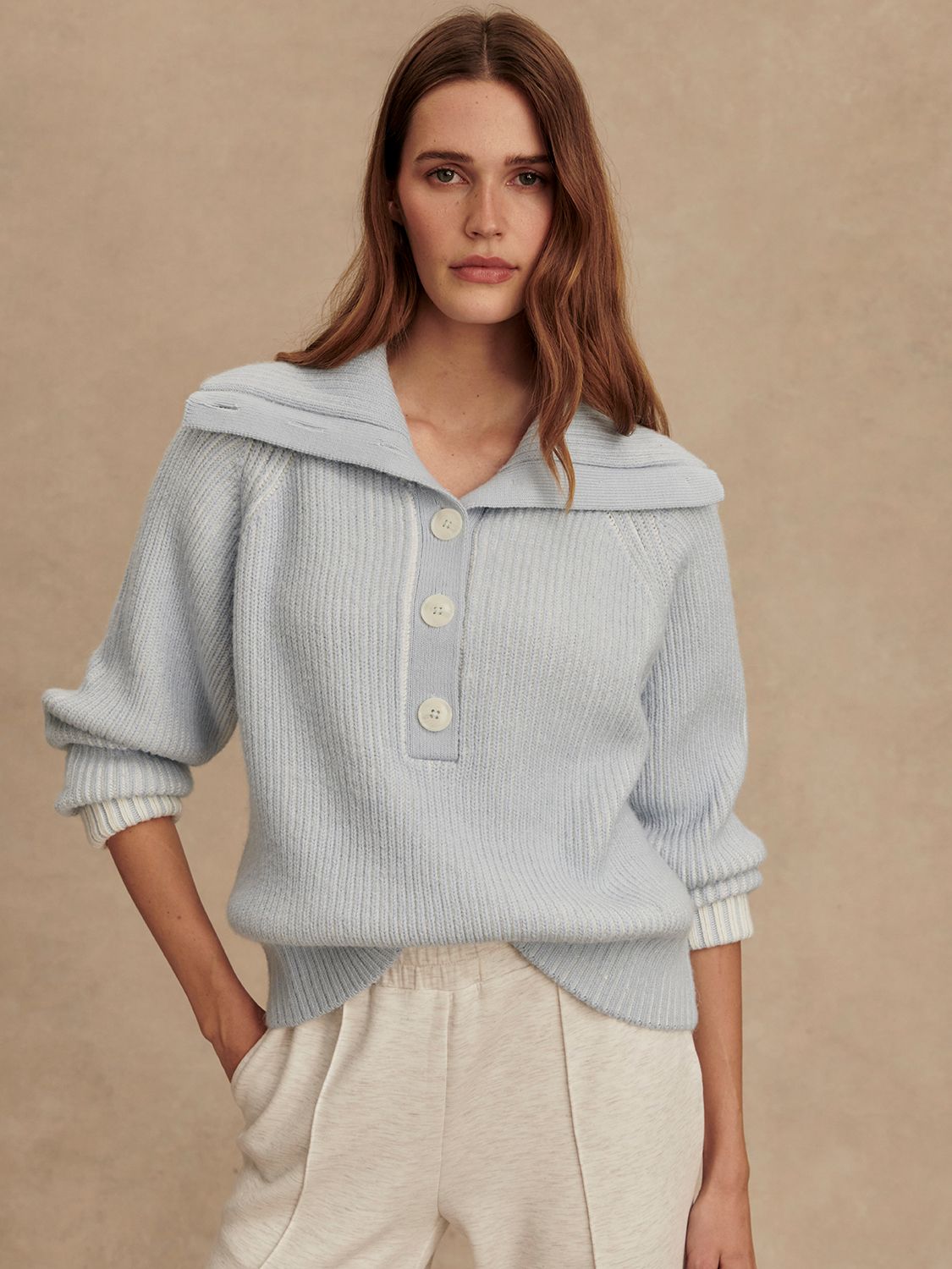Filey Plated Sweater- Mist Blue