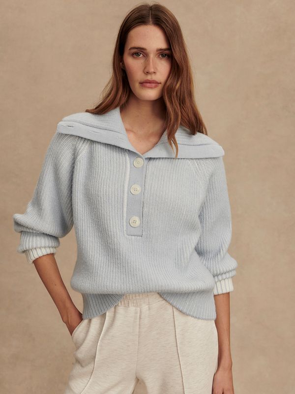 Filey Plated Sweater- Mist Blue
