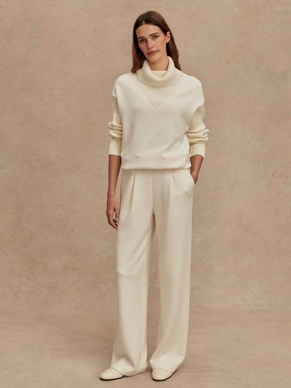 Extra Wide Leg Pant 29.5- Egret