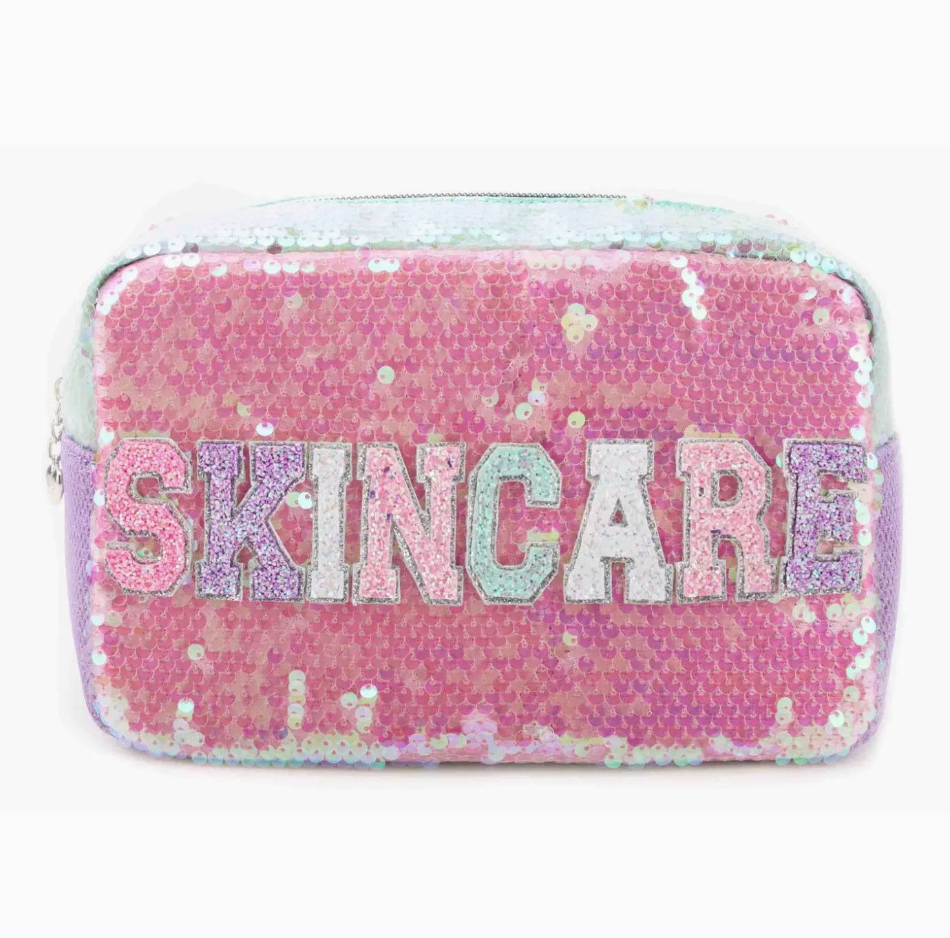Skincare Sequins Color Block Pouch