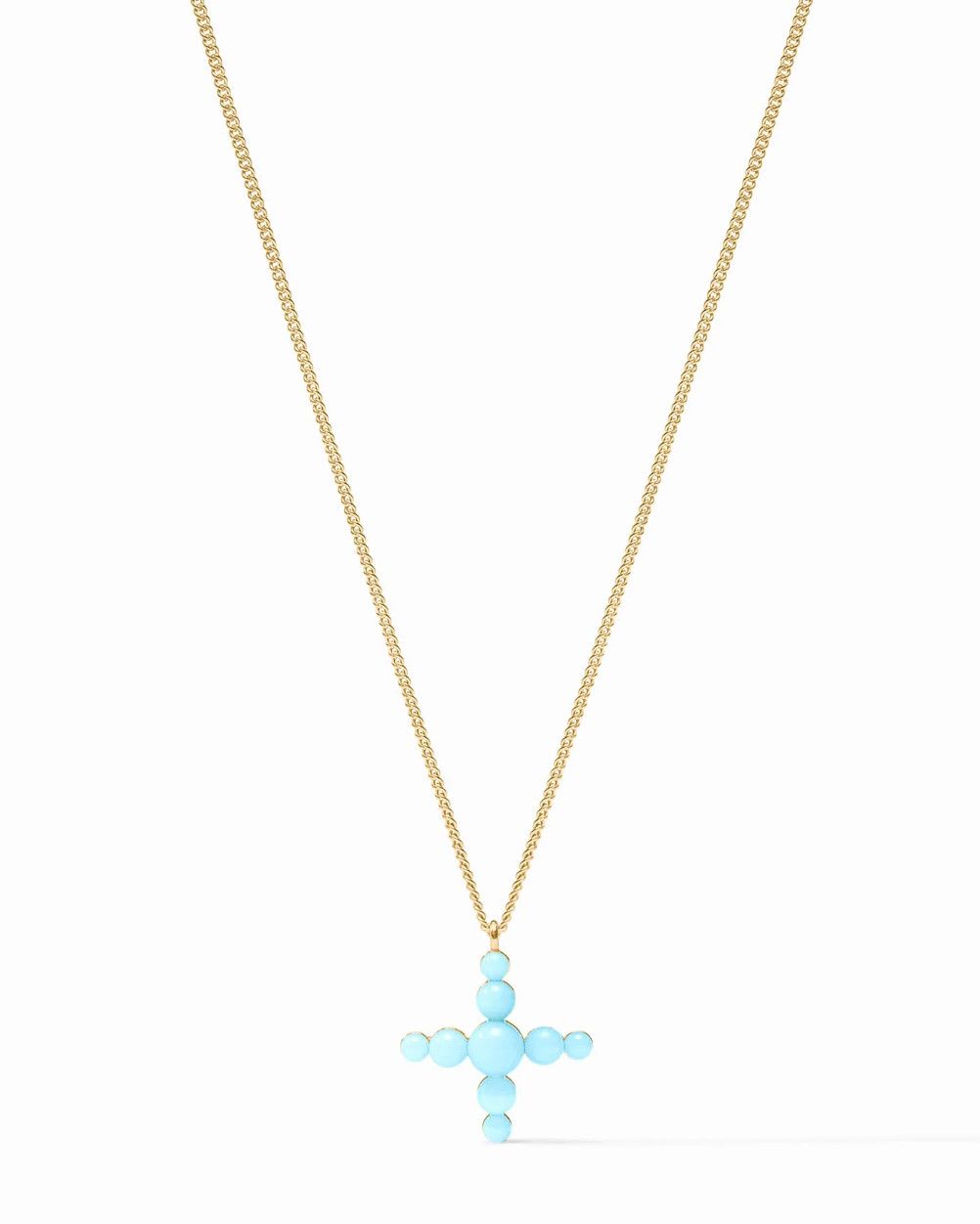 Gumdrop Cross Delicate Necklace Powder Blue