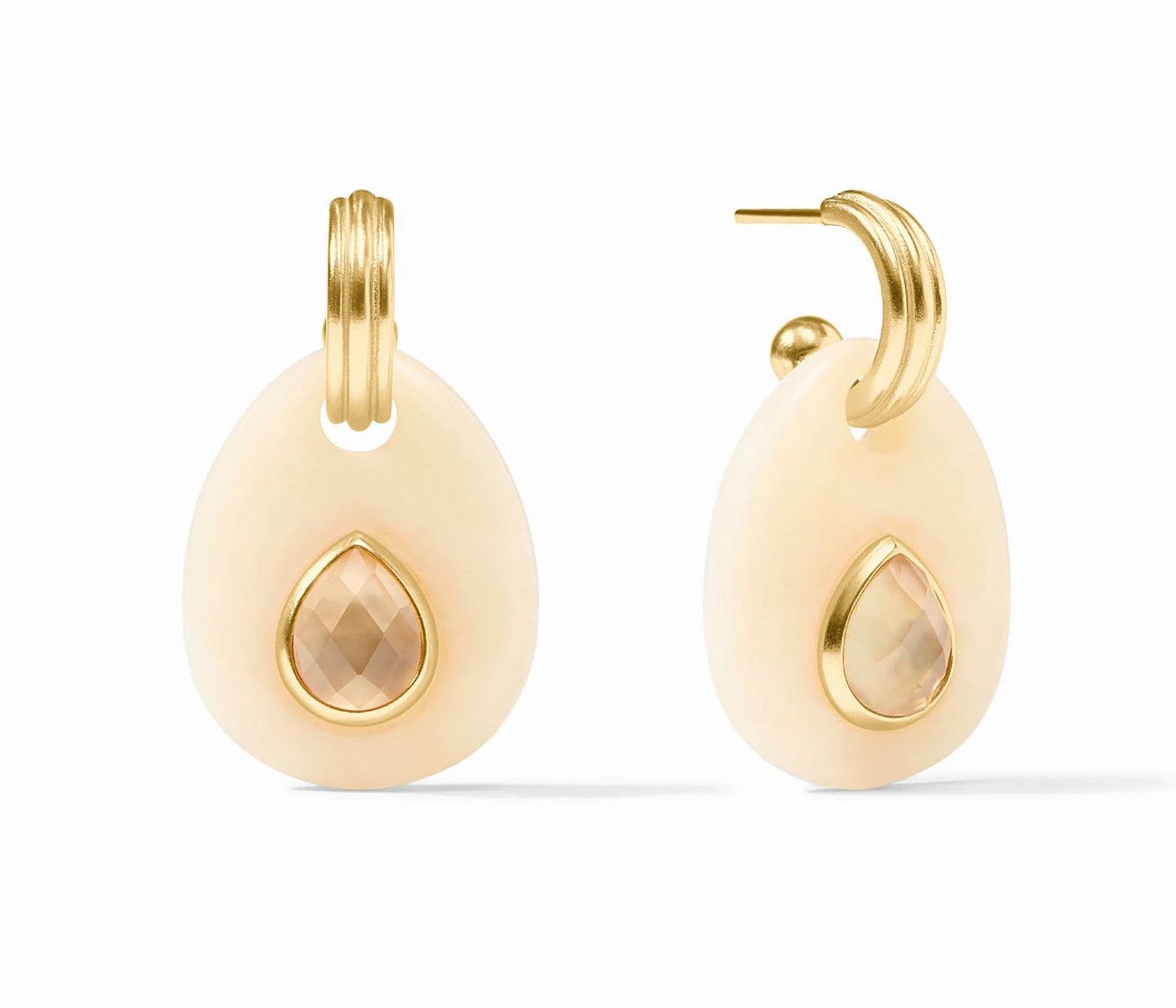 Carnaby Hoop &amp; Charm Earring Ivory