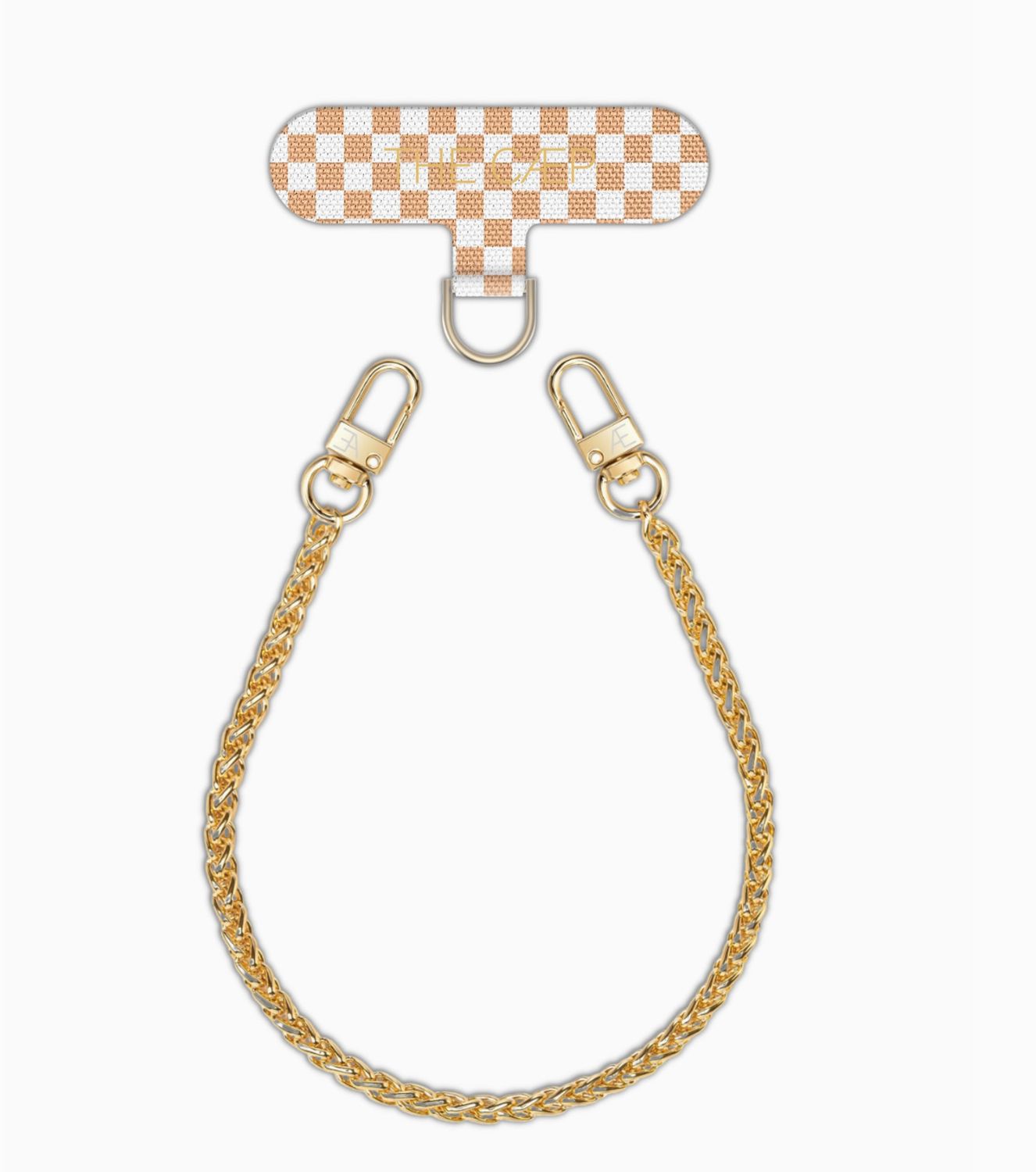 Universal Phone Hitch + Goldi Wristlet- Beige Checkered