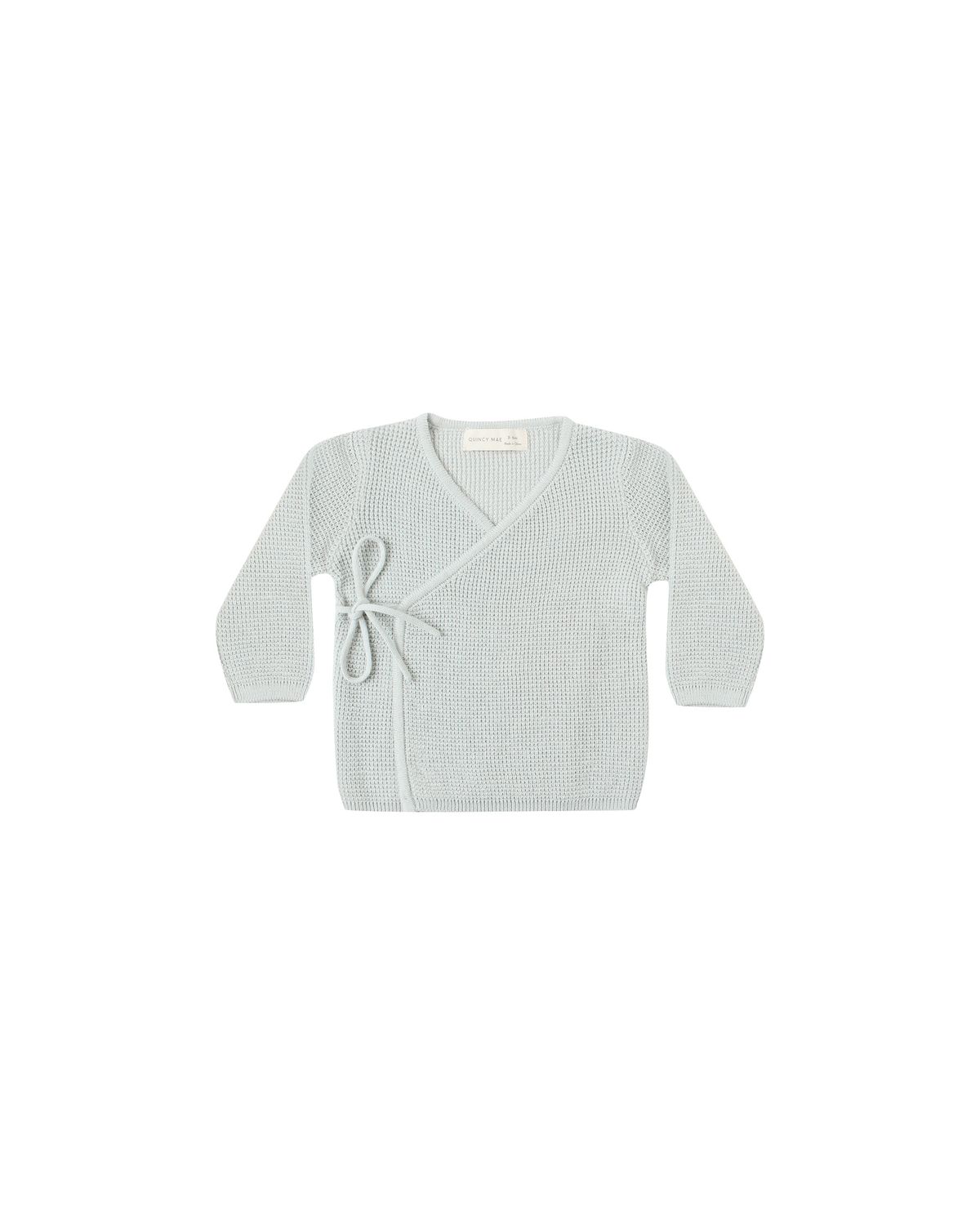 Knit Wrap Top &amp; Footed Pant Set- Ice Blue