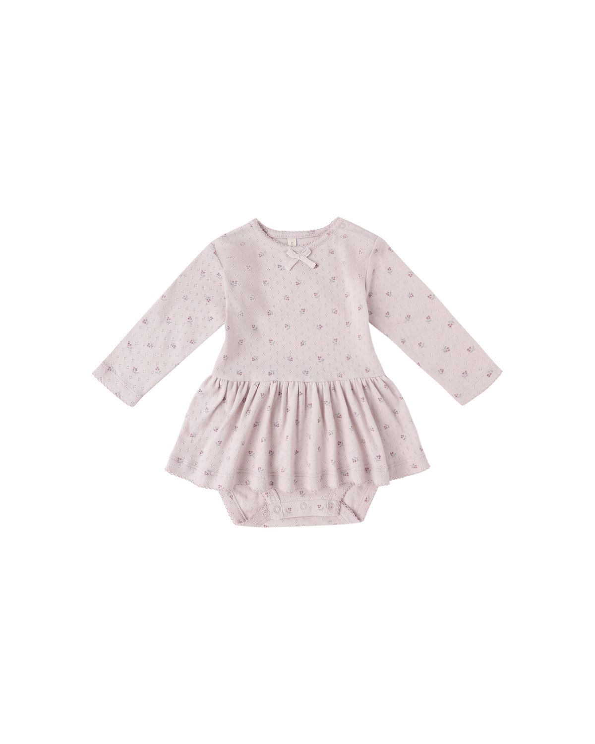 Pointelle Skirted Bodysuit- Lilac Ditsy