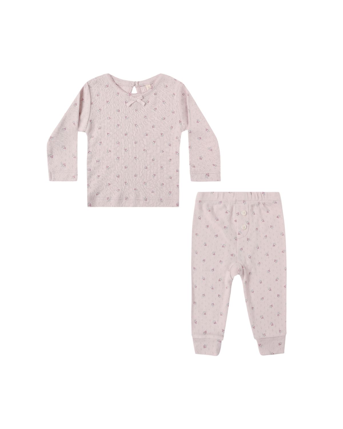 Pointelle Long Sleeve Tee &amp; Legging- Lilac