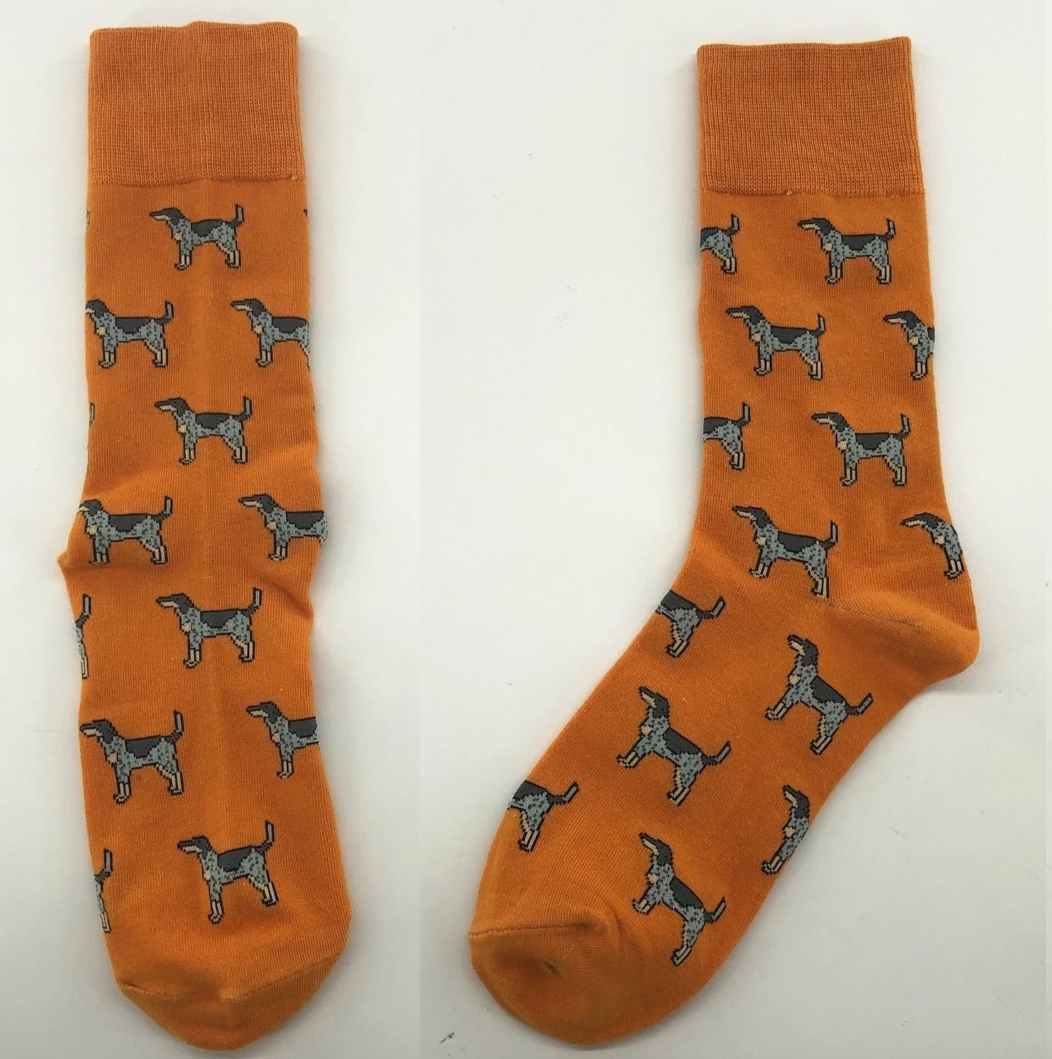 Orange Bluetick Coon Dog Socks