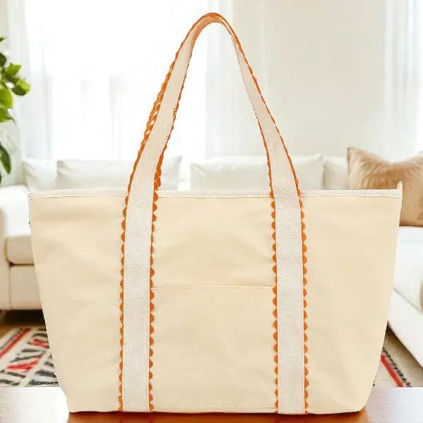 Orange Ric Rac Tote Bag