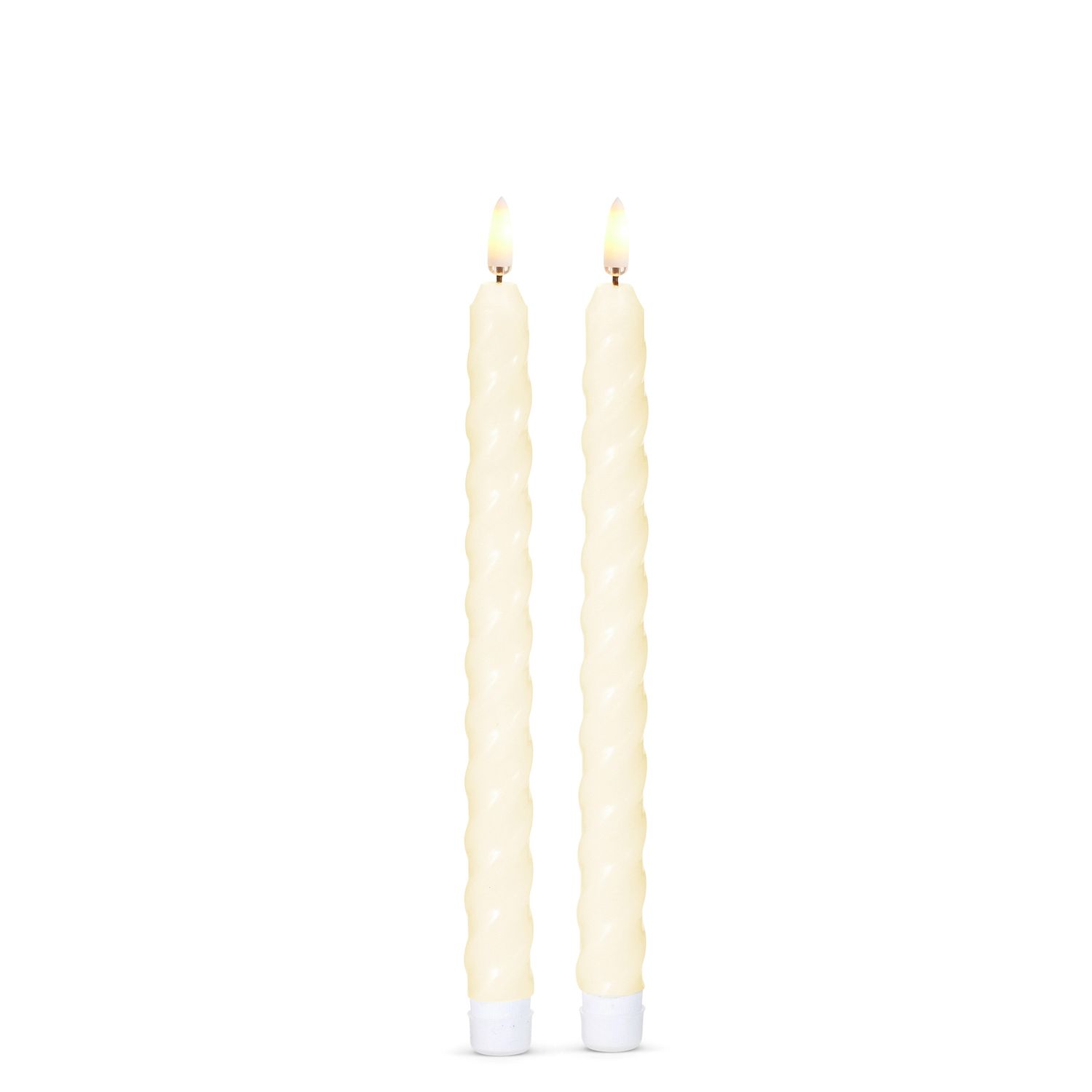 10.5" Ivory Twist Taper Candles