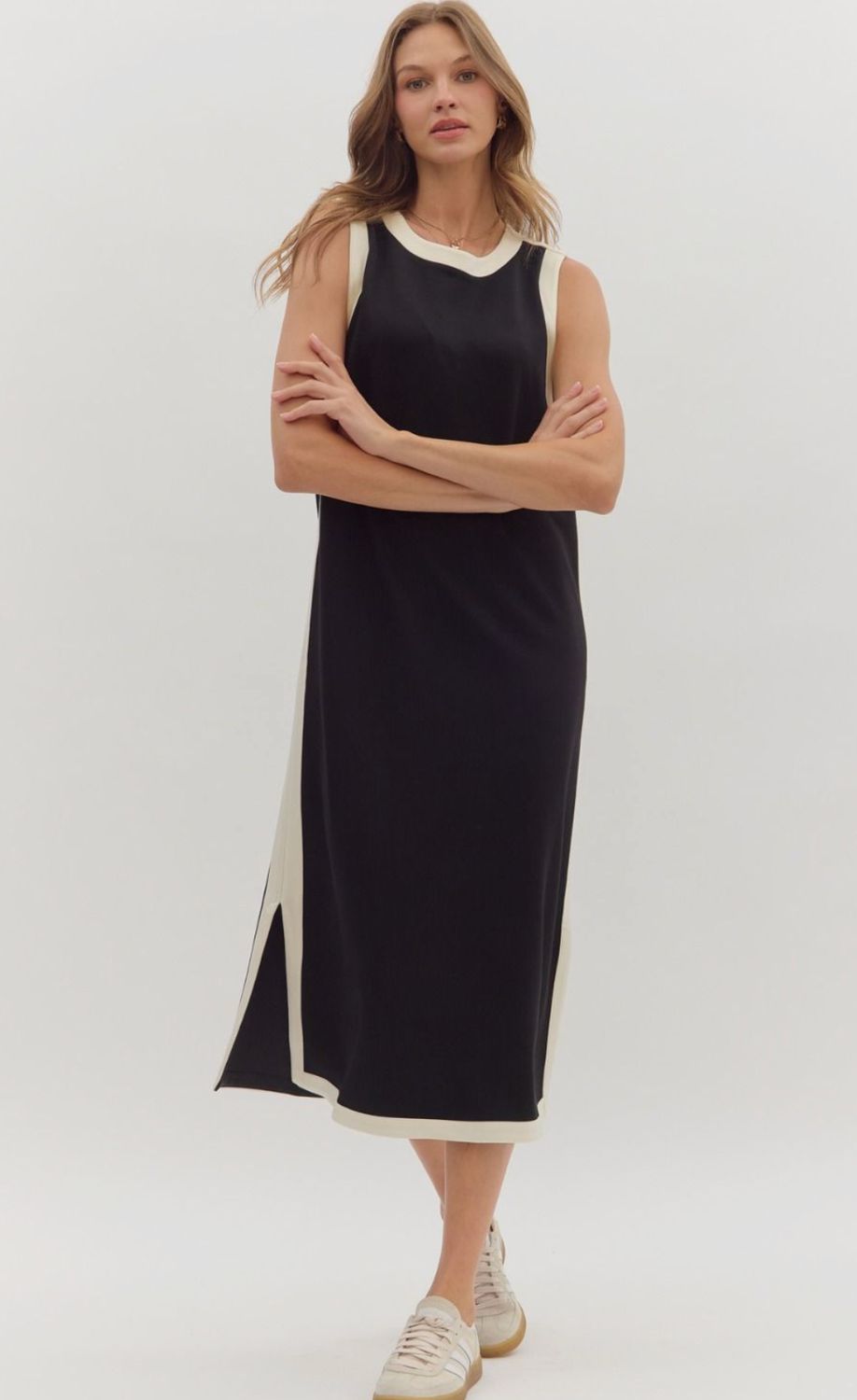 Black and White Contrast Dress 