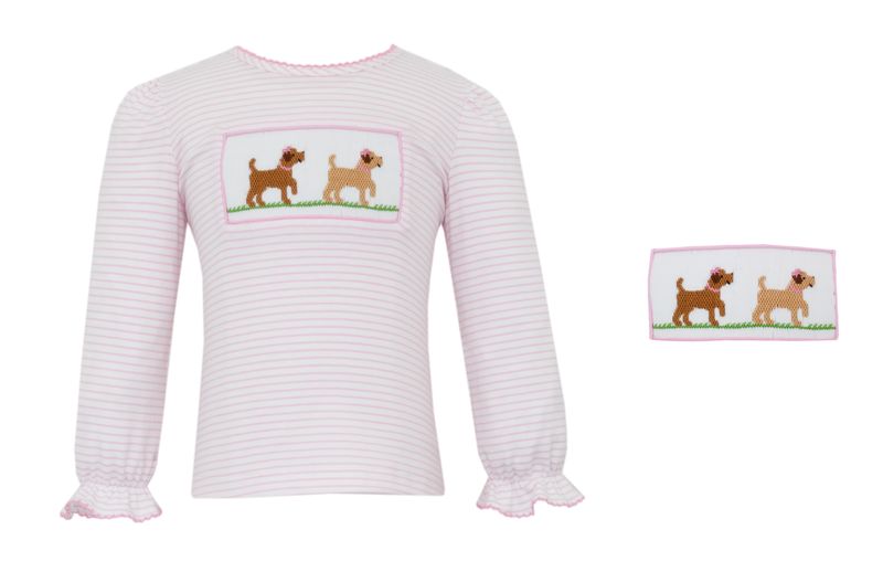 Girl&#39;s Labrador Pink Knit Stripe T-Shirt