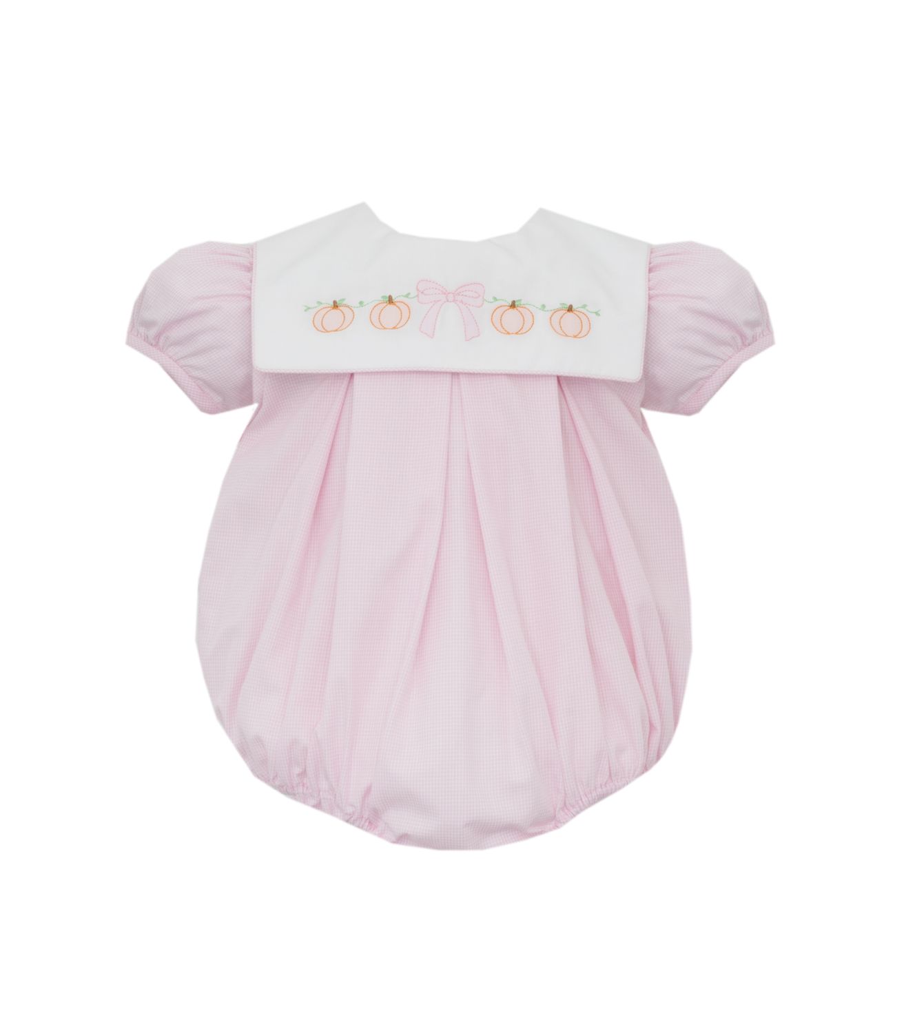 Pumpkin Pink Gingham Girl&#39;s Short Bubble