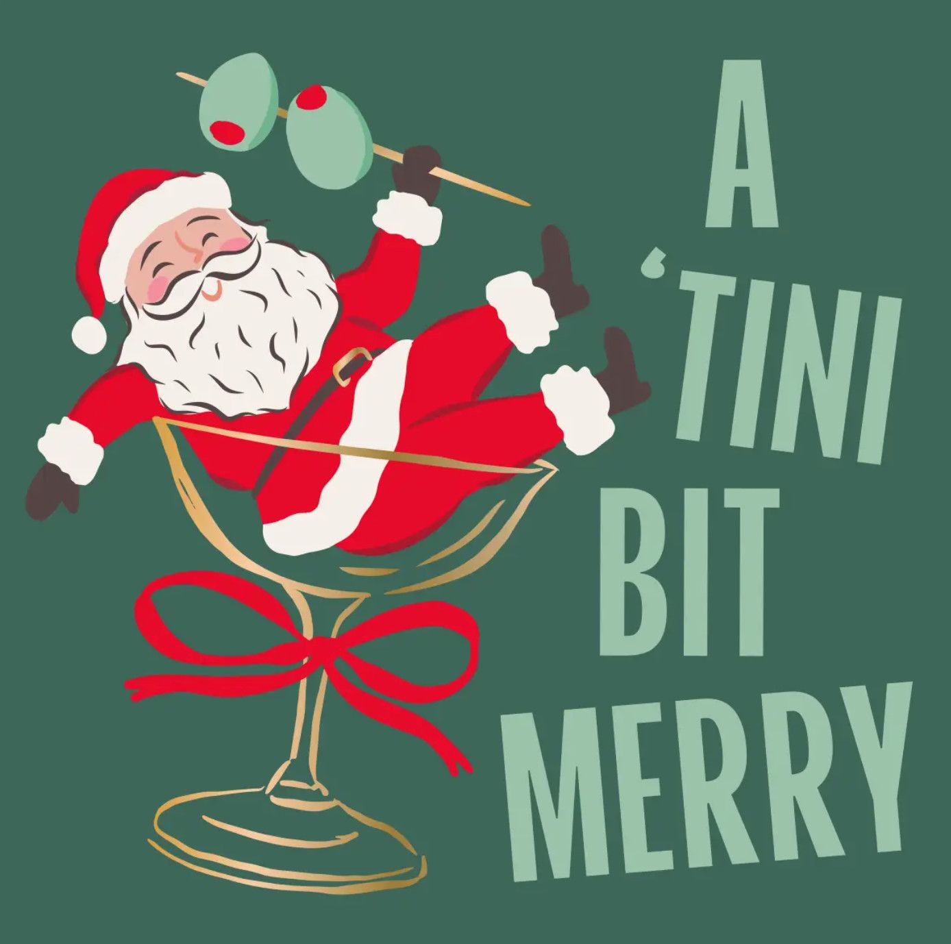 A Tini Bit Merry Foil Christmas Cocktail Napkins