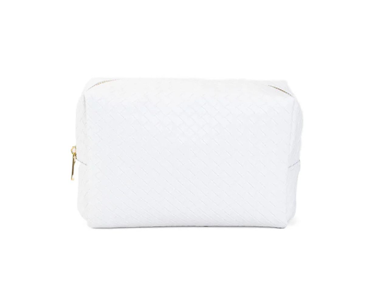 TRVL LUXE Everyday Cosmetic Bag- Woven White