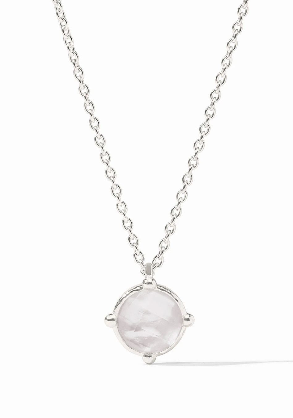 Honeybee Solitaire Necklace Silver Iridescent Clear Crystal