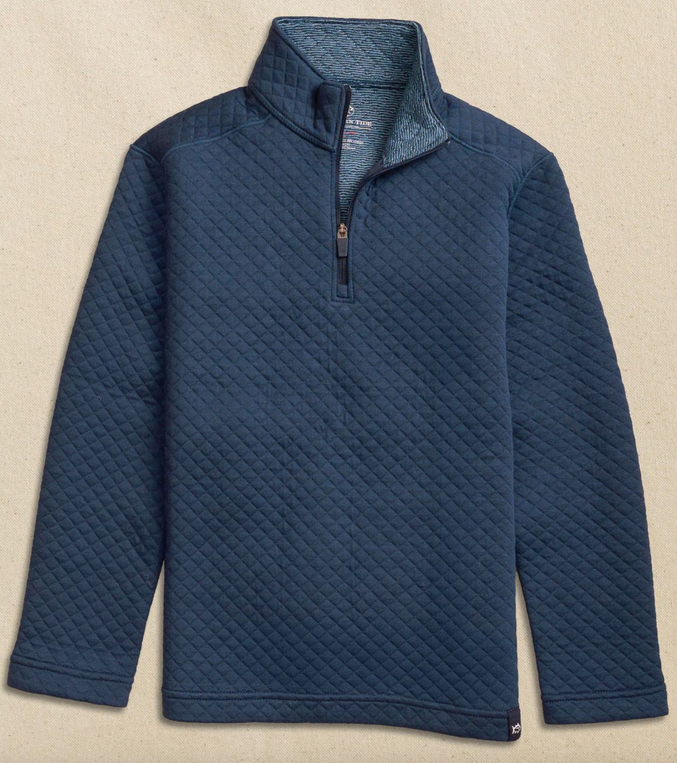 Long Sleeve Oak Island Quarter Zip- Dress Blue