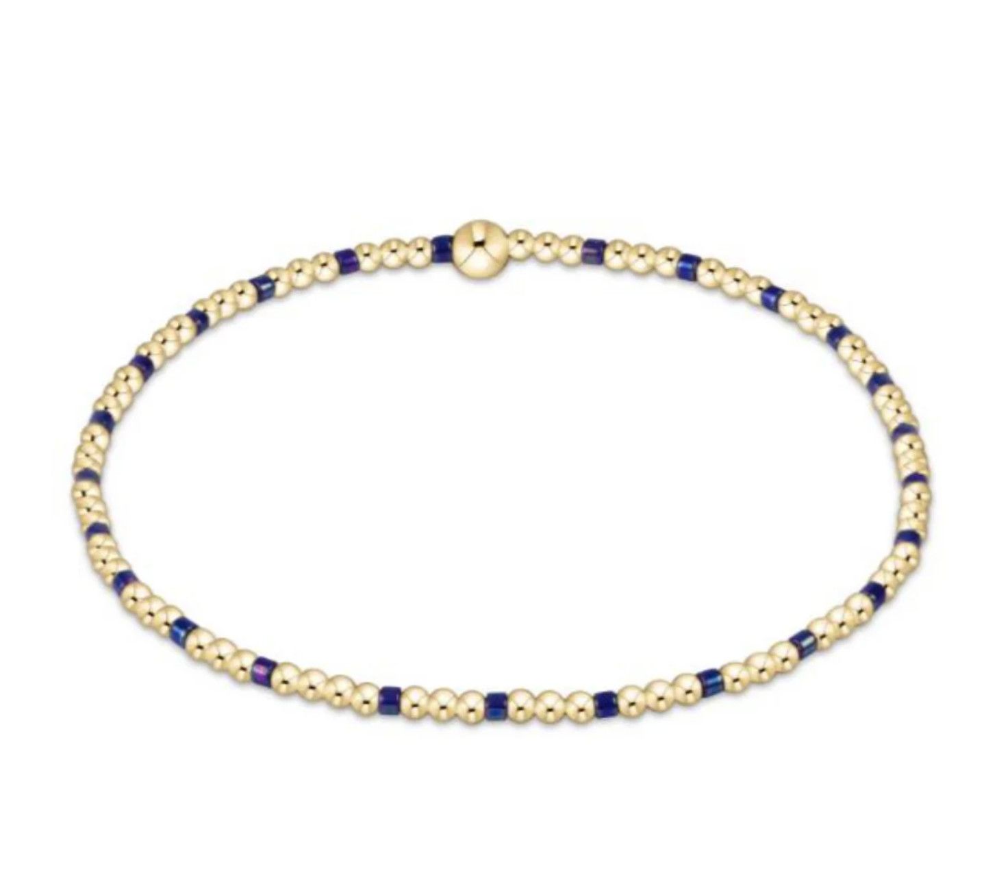 Hope Sincerity 2mm Bead Bracelet- Blue Metallic