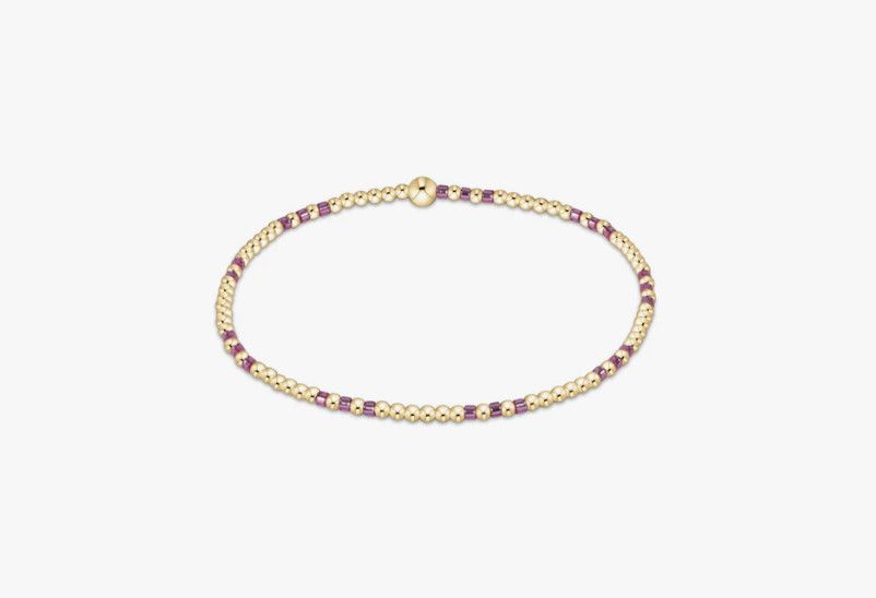 Hope Joy 2mm Bead Bracelet- Pink Metallic