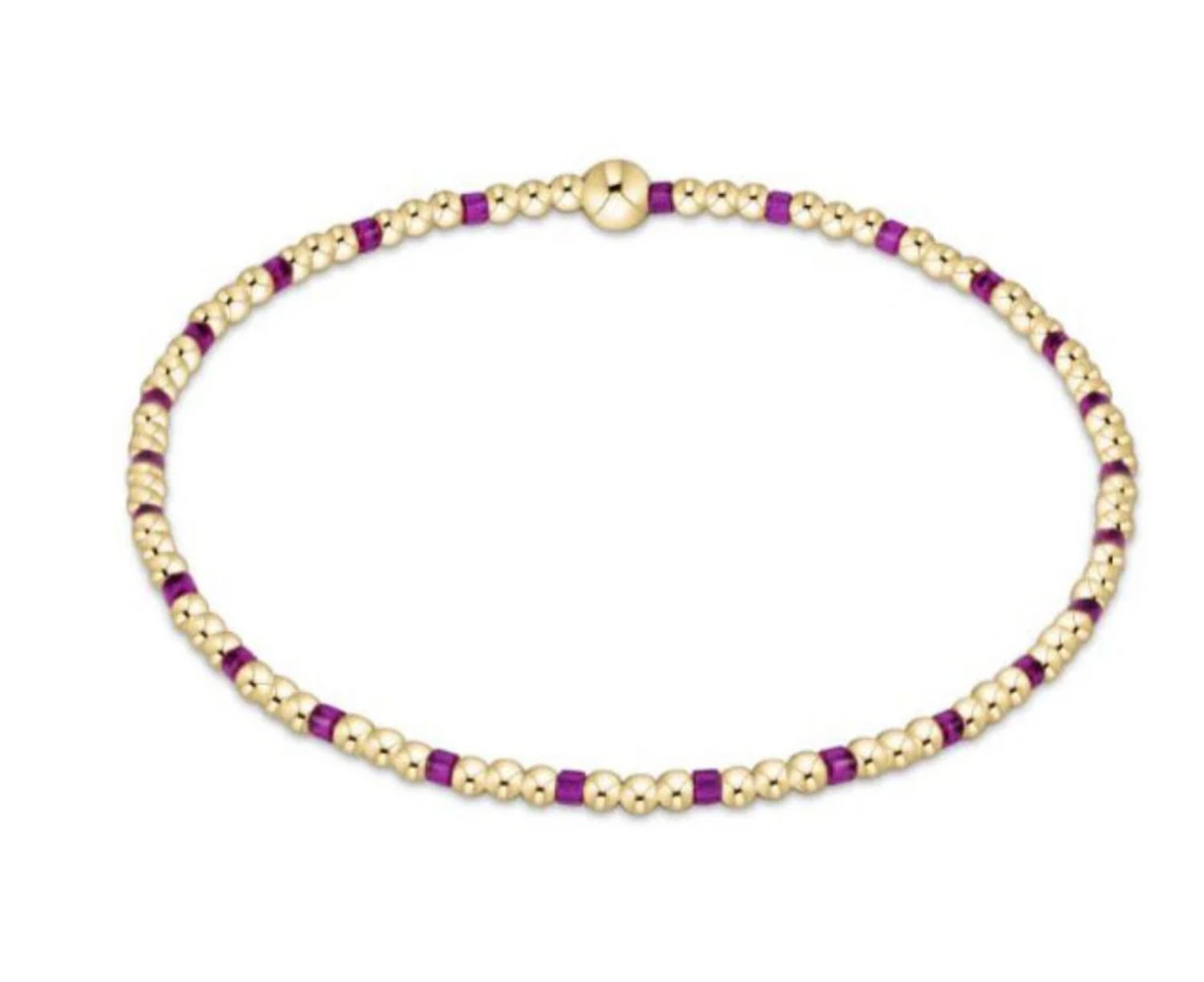 Hope Sincerity 2mm Bead Bracelet- Fuchsia