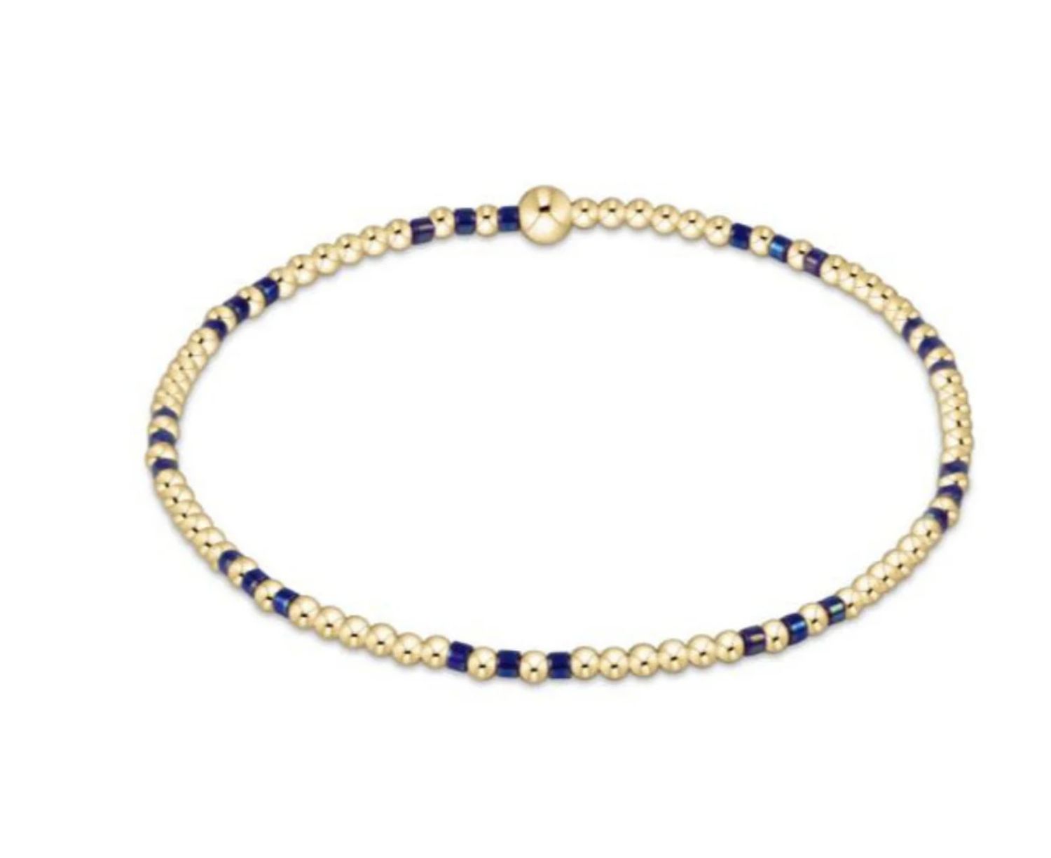 Hope Joy 2mm Bead Bracelet- Blue Metallic