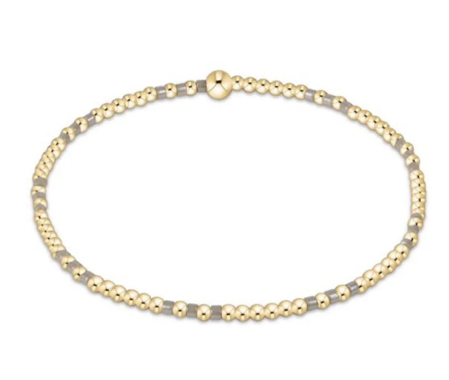 Hope Joy 2mm Bead Bracelet- Taupe With A Twist