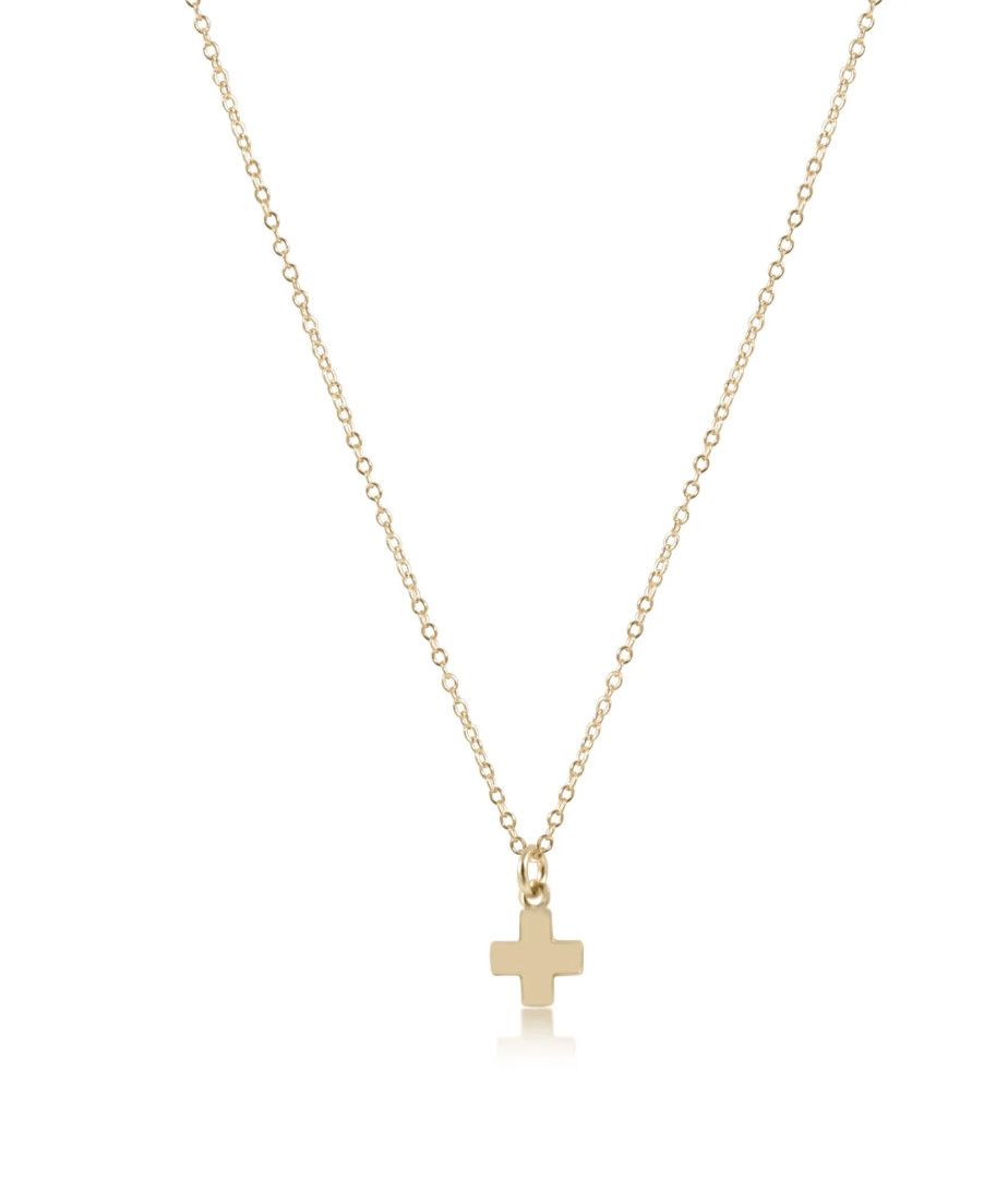 EGirl 14&quot; Necklace Gold- Signature Cross Gold Small