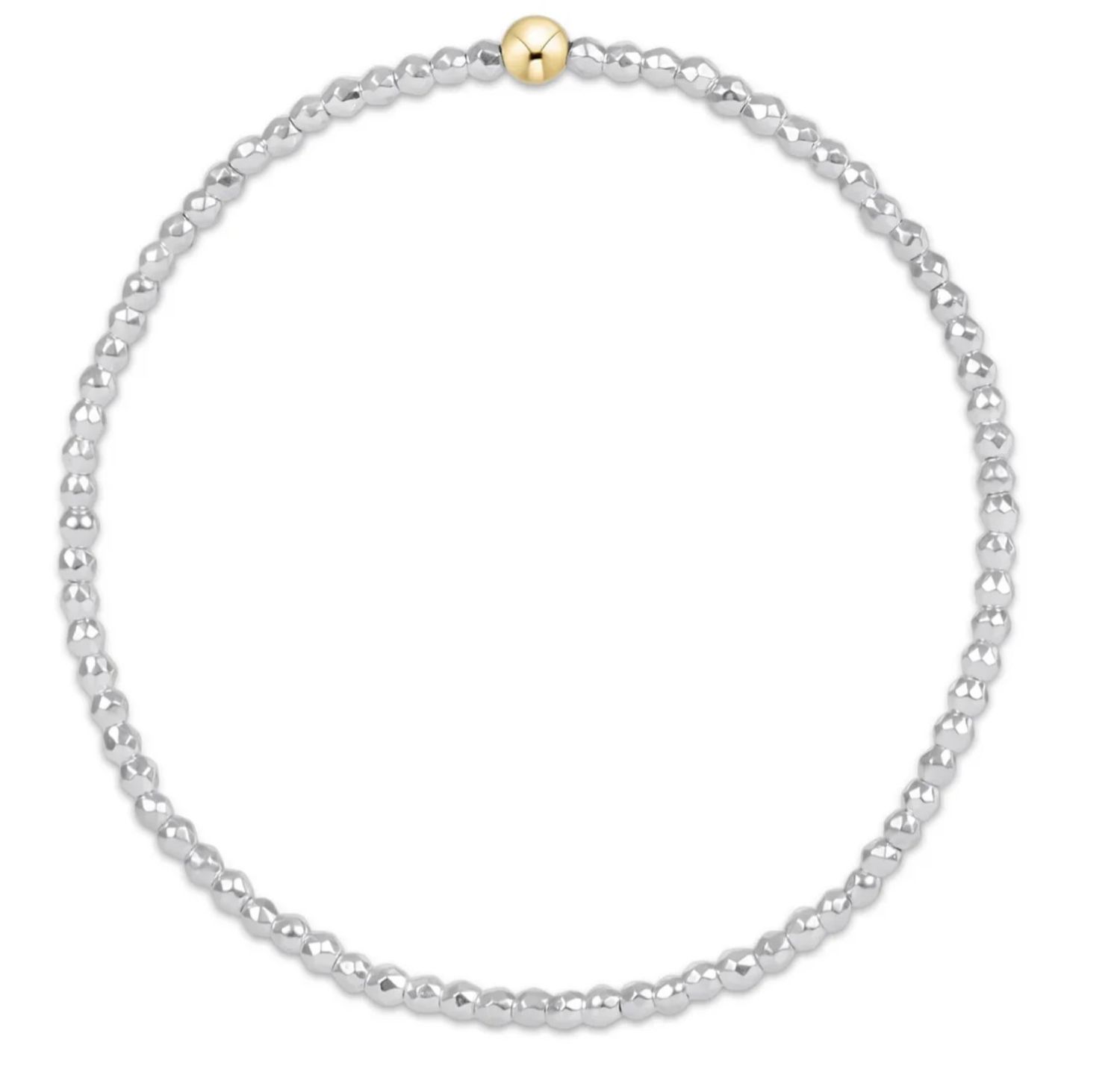 egirl Bright Silver Faceted Hematite 2mm Beaded Bracelet