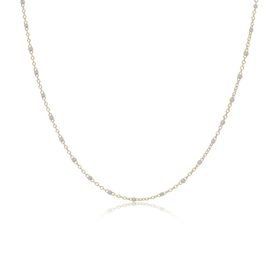 EN 17&quot; Choker Simplicity Chain Gold- 2mm Pearl