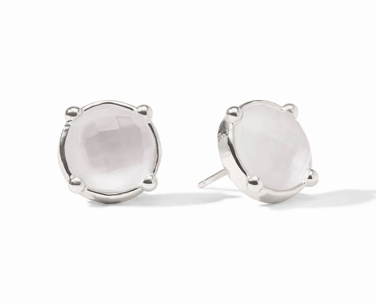 Honey Stud Silver Iridescent Clear Crystal