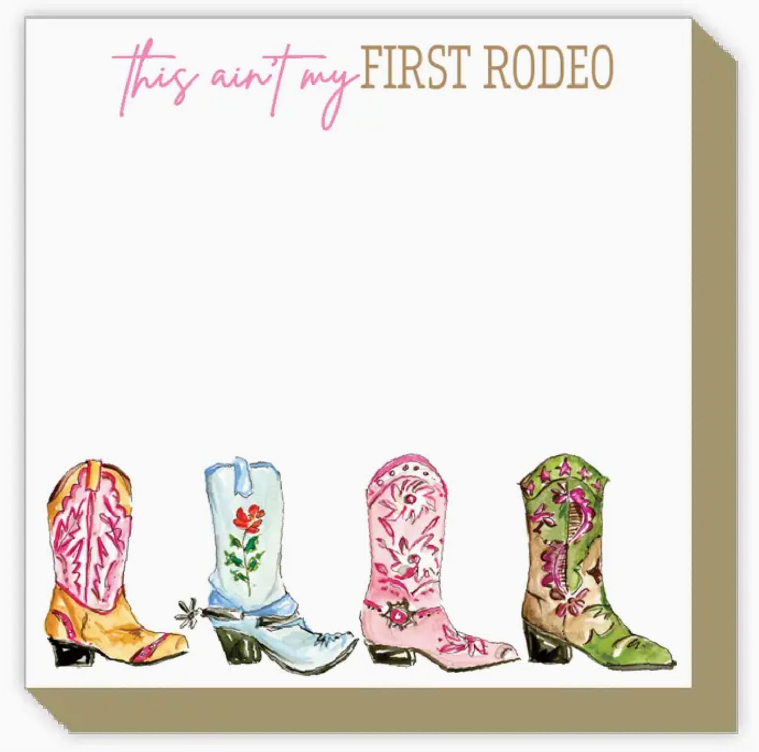 Colorful Cowboy Boots Luxe Notepad