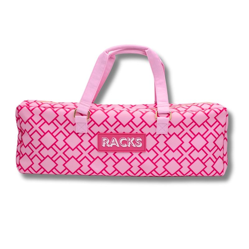 Mahjong Rack + Folded Mat Bag- Pink Geometric