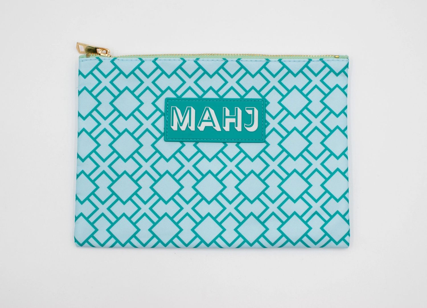 Mahjong Card &amp; Accessory Bag- Geometric Green