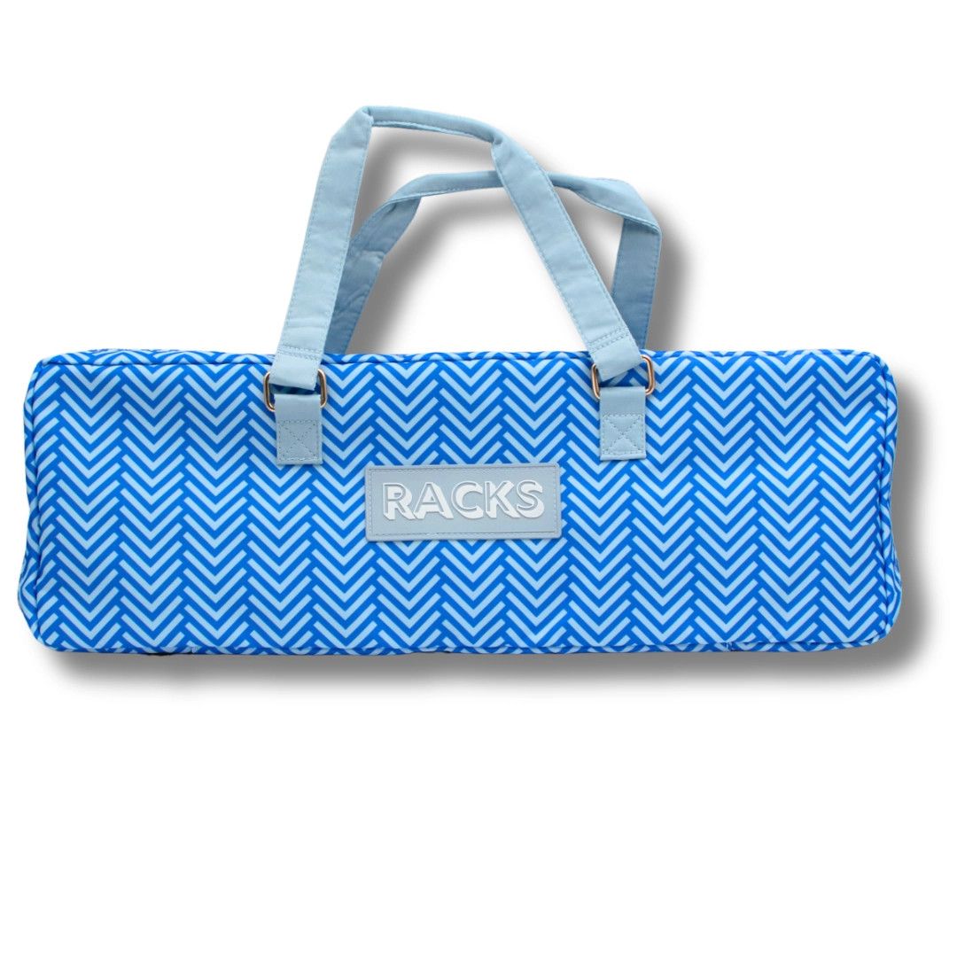 Mahjong Rack + Folded Mat Bag- Blue Arrows