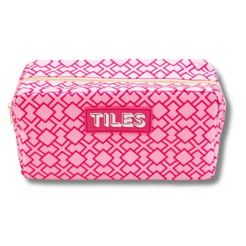 Mahjong Tile Bag- Geometric Pink