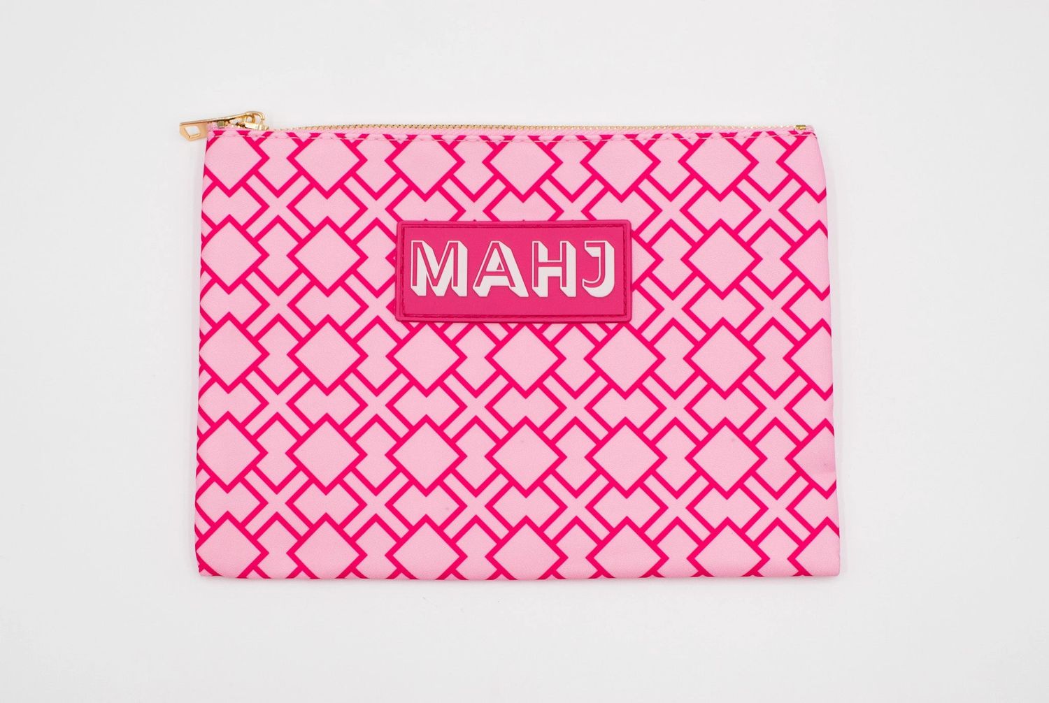 Mahjong Card &amp; Accessory Bag- Geometric Pink