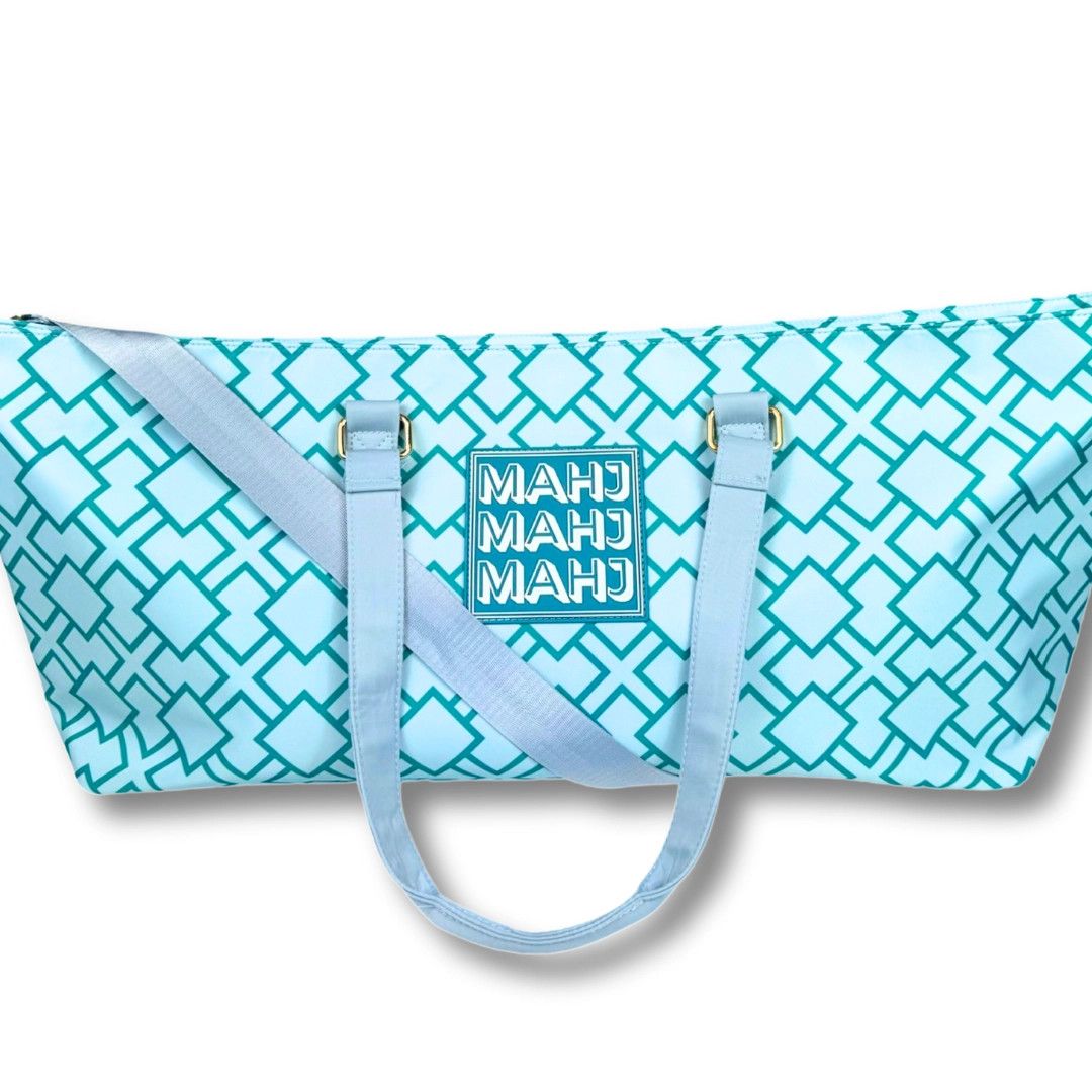 Mahjong Tote Bag- Geometric Green