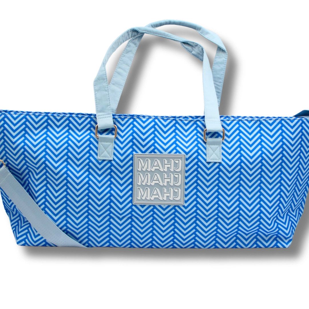 Mahjong Tote Bag- Blue Arrows