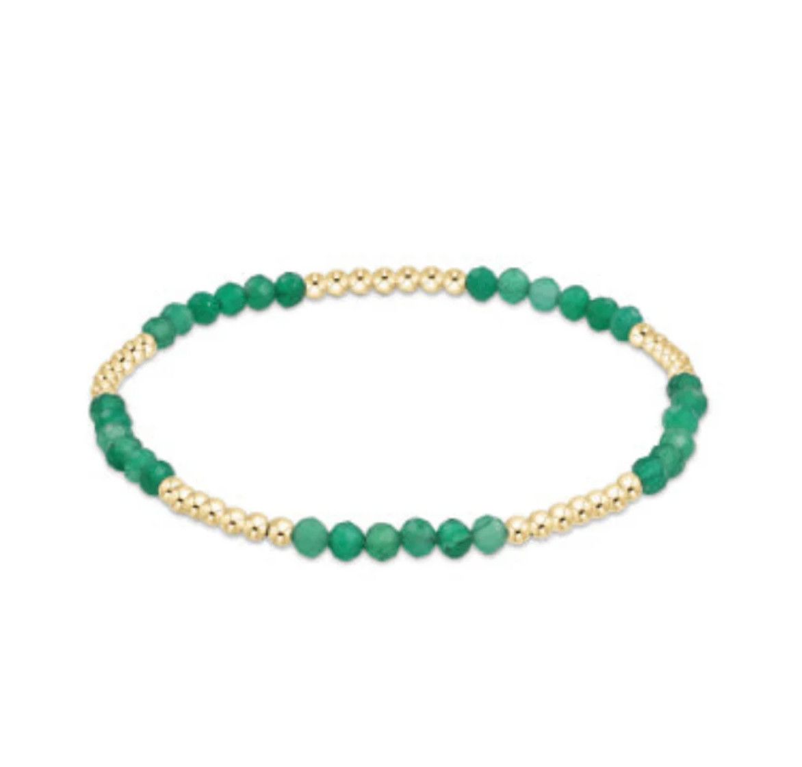 Blissful Pattern 2.5mm Bead Bracelet- Green Onyx