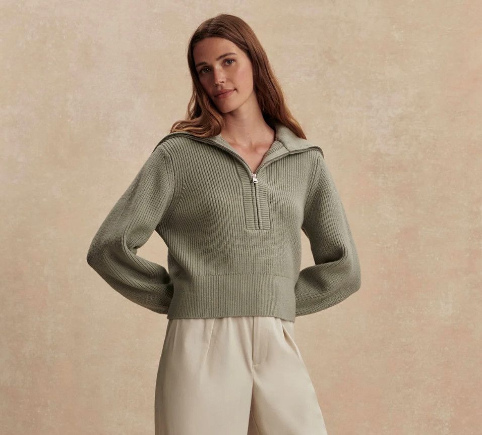 Maura Half Zip-Agate Grey