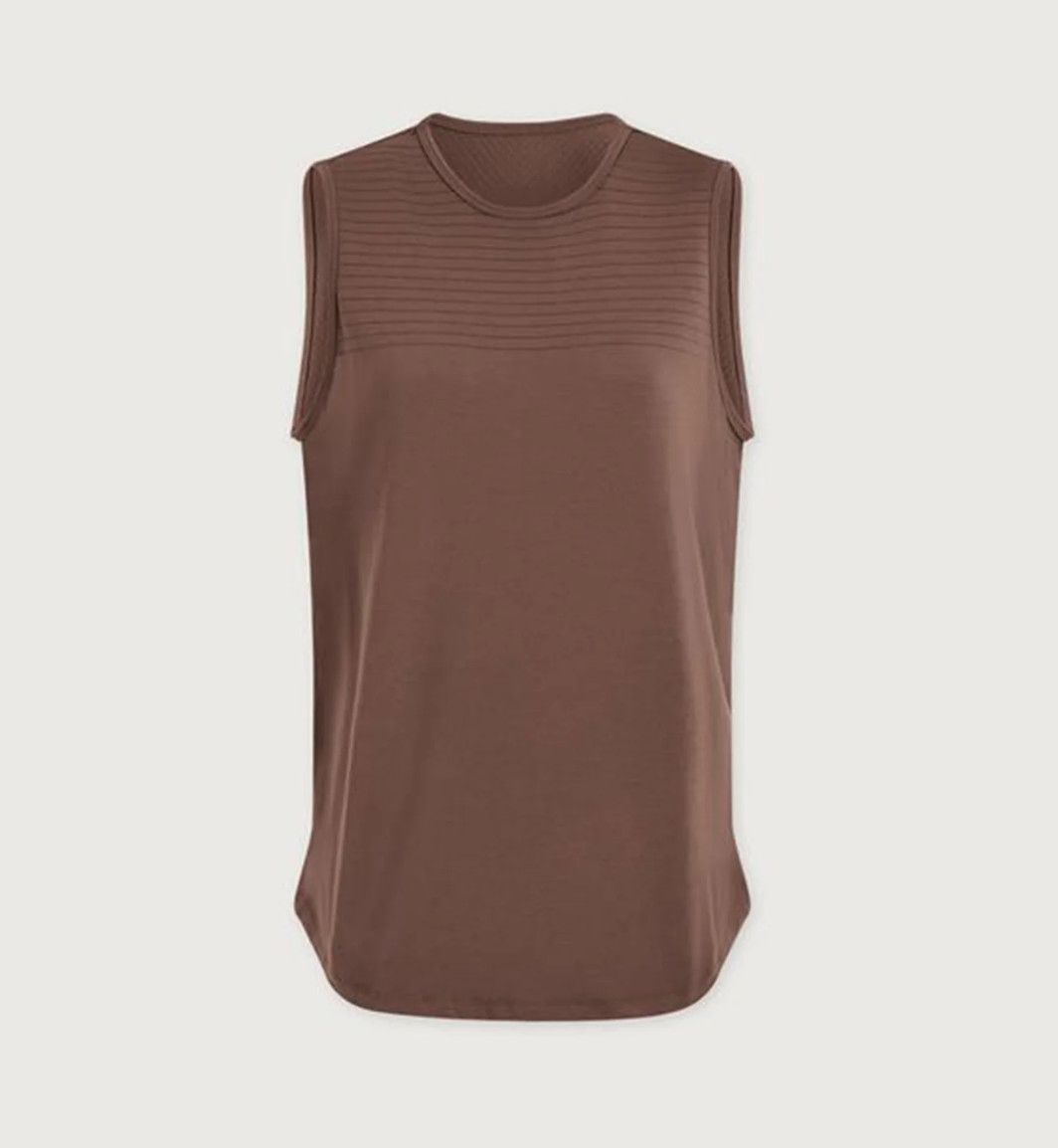 Nolan Seamless Longline Tank- Coffee Quartz