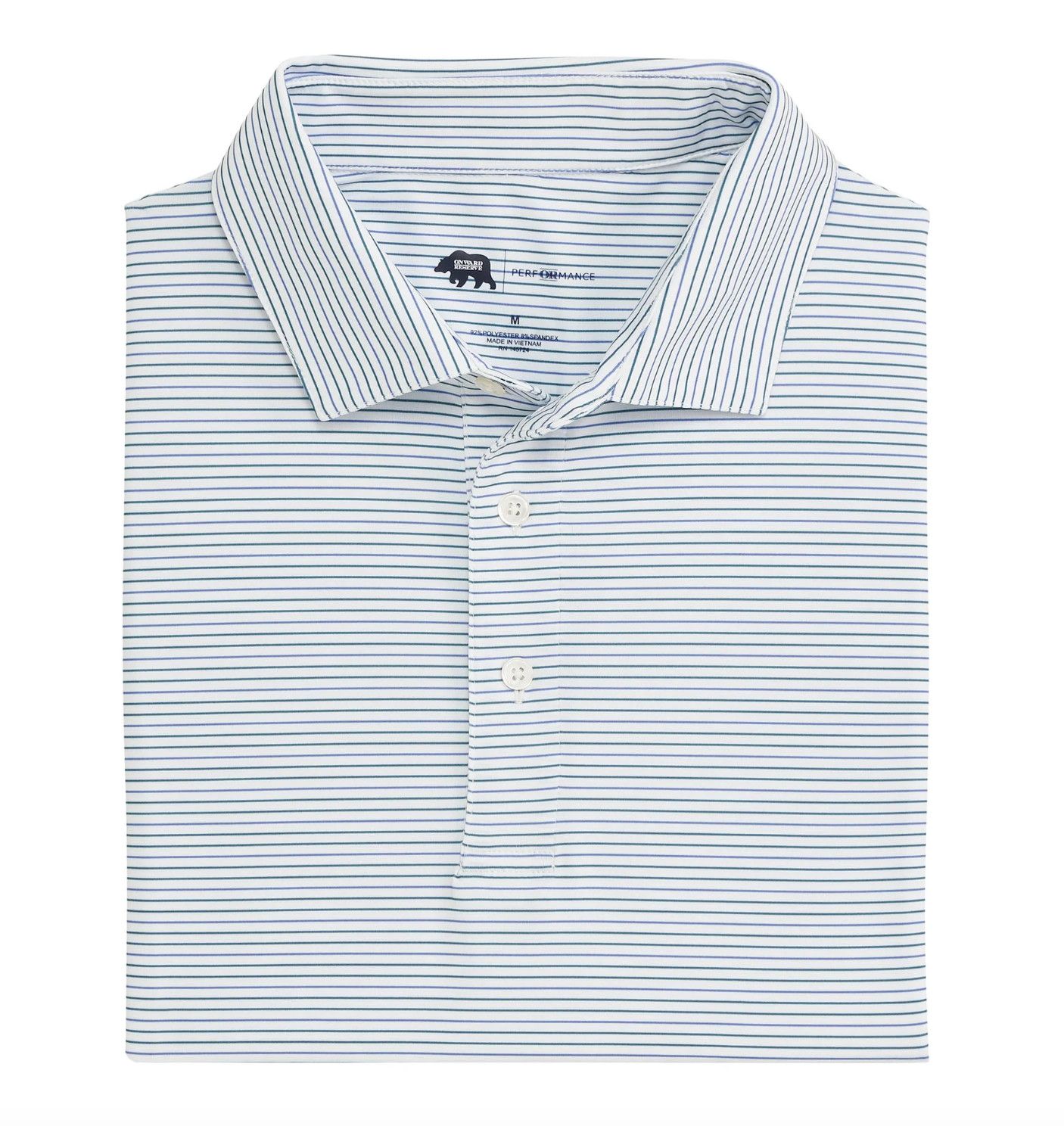 Driver Stripe Performance Polo- Mallard Green