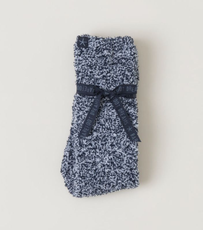 BFD CozyChic Youth Heathered Socks- Indigo/White (OS)