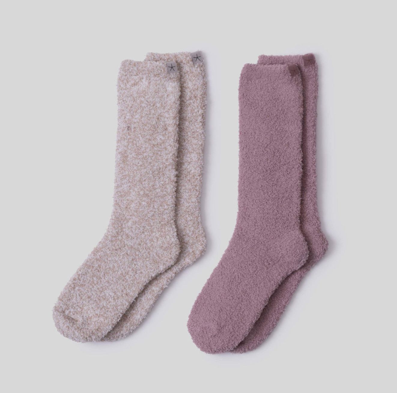Cozychic 2 Pair Sock Set- Teaberry &amp; Heathered Stone
