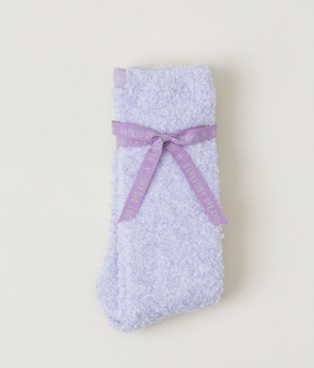 BFD CozyChic Youth Heathered Socks- Lilac/White (OS)