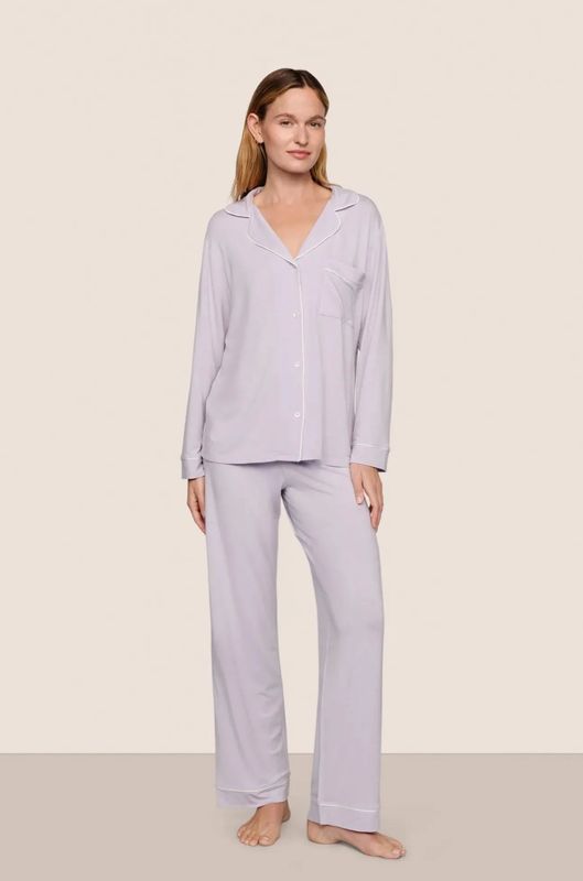 Gisele Long PJ Set- Thistle/Ivory